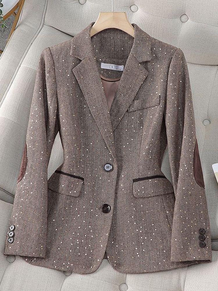 Women's Sequined Suit Jacket - High-End Spring/Autumn 2024 Casual Blazer