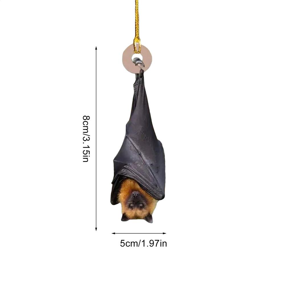 

10pcs Horror Bat Christmas Ornament 2D Acrylic Upside-Down Bat Gothic Christmas Tree Hangable Ornaments Home Decoration