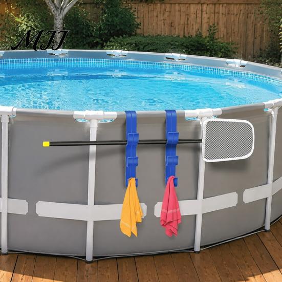 Swimming Pool Accessory Organizer Pole Hanger, Above Ground Storage Hook, Heavy Duty Adjustable Hook for Tool Holder Skimmer, Vacuum