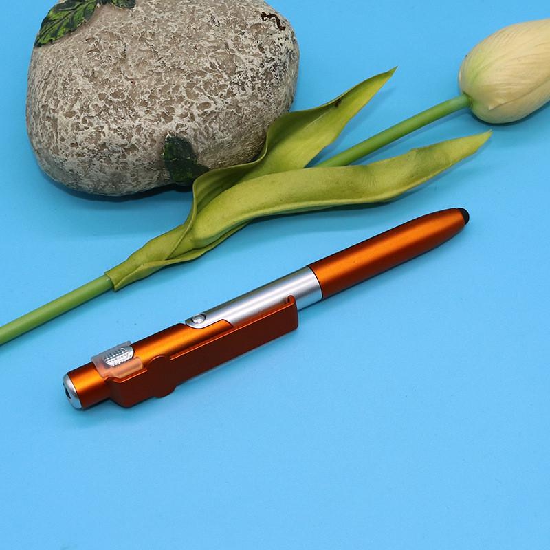 4-In-1 Multifunction Ballpoint Pen Led Light Foldable Phone Stand Night Reading Writing Pencil For Office School Students