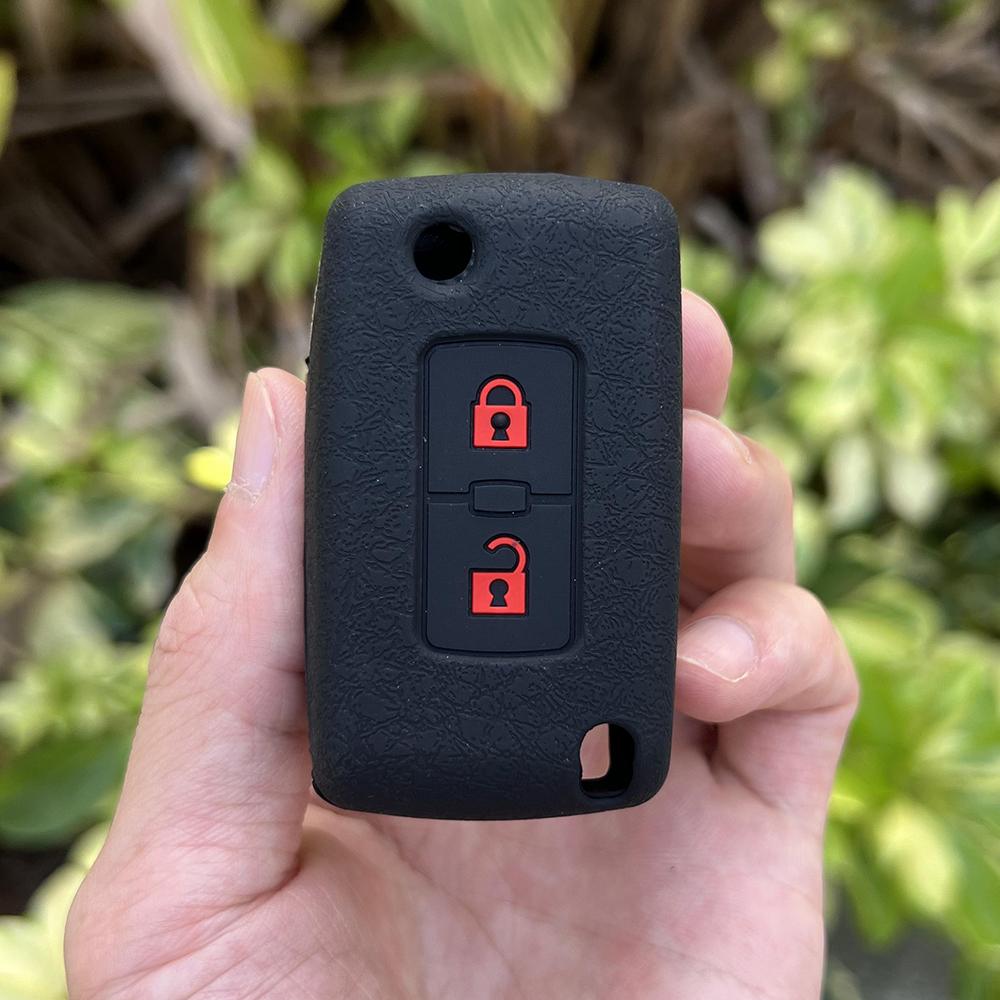 100%Silicone key cover rubber cover protect For Mitsubishi Outlander Lancer Pajero sport 2buttons 10 colors