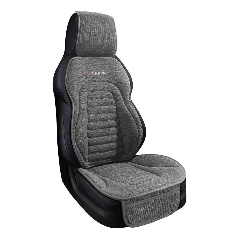 Universelles Vier-Jahreszeiten Leinen Autositzkissen - Atmungsaktiv, Halbumschließende Satteldecke für den Sommer