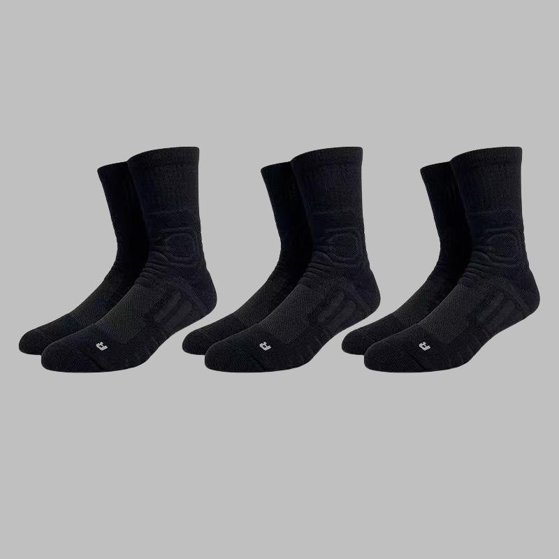 

Men s Spring and Autumn Basketball Running Non Slip Sports Net Cable Breathable Deodorant Sweat Absorption Long Socks 1 pair чорний