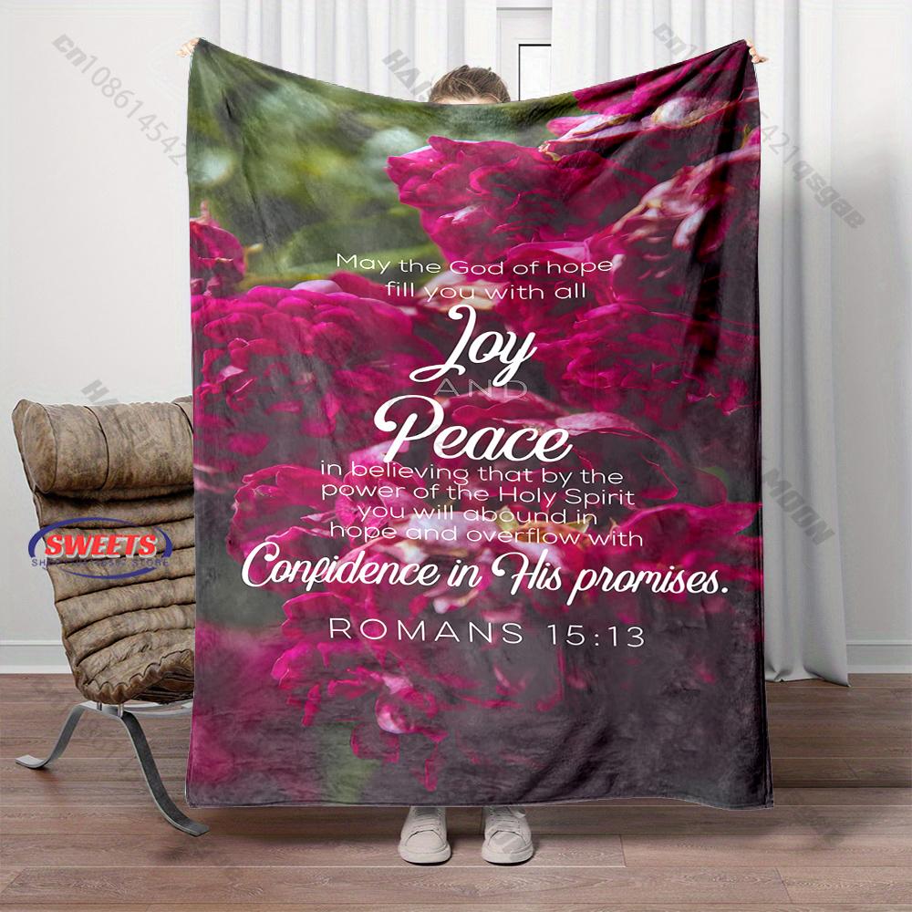 2026 New Christian Bible Verse Print Blanket Warm and Soft Home Travel Blanket Sofa Bedding Cover Blankets Nice Gift for Friends