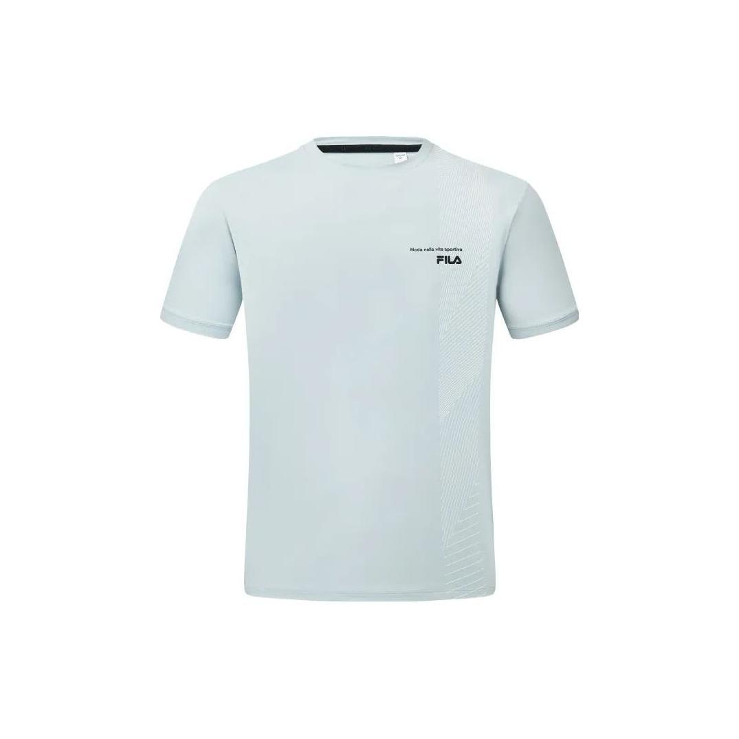 FILA T Shirts Men s Light Cyan Crew Neck Moderate A11M321102F-GY 170/92A/M