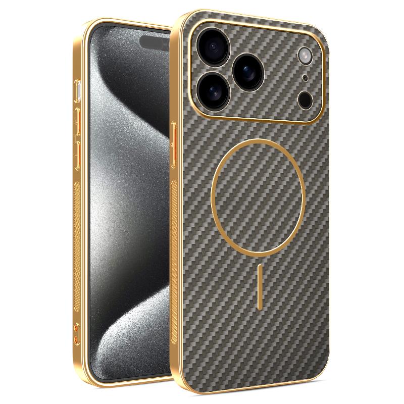 

Гальваническое покрытие Текстура волокна Магнитный чехол для iPhone 17 Air 16 15 14 Plus 13 12 Pro Max Защита камеры объектива для Magsafe Чехол для телефона iPhone 11 Pro Max кофейный