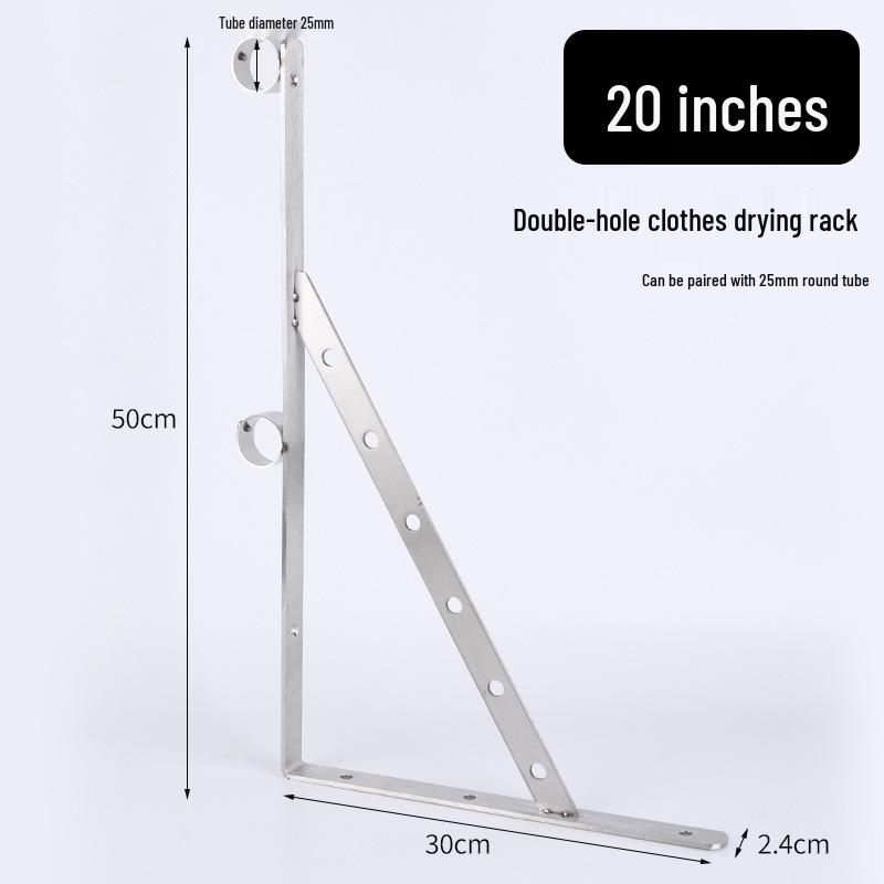 Stainless Steel Triangle Bracket Wall-Mounted Clothes Drying Rack for Balcony