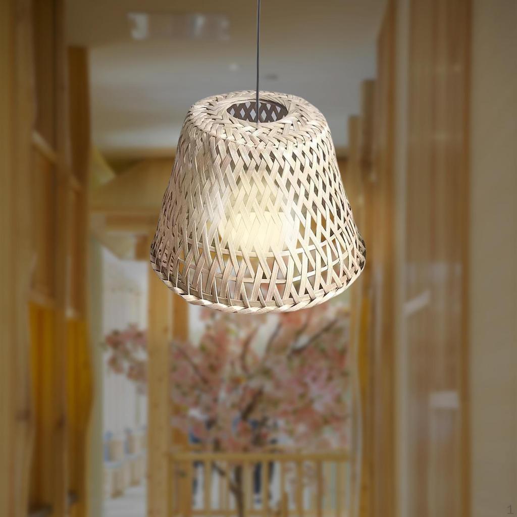 Bamboo Hanging Lampshade for Living Room Home Decor, High Quality Material, Easy Installation,