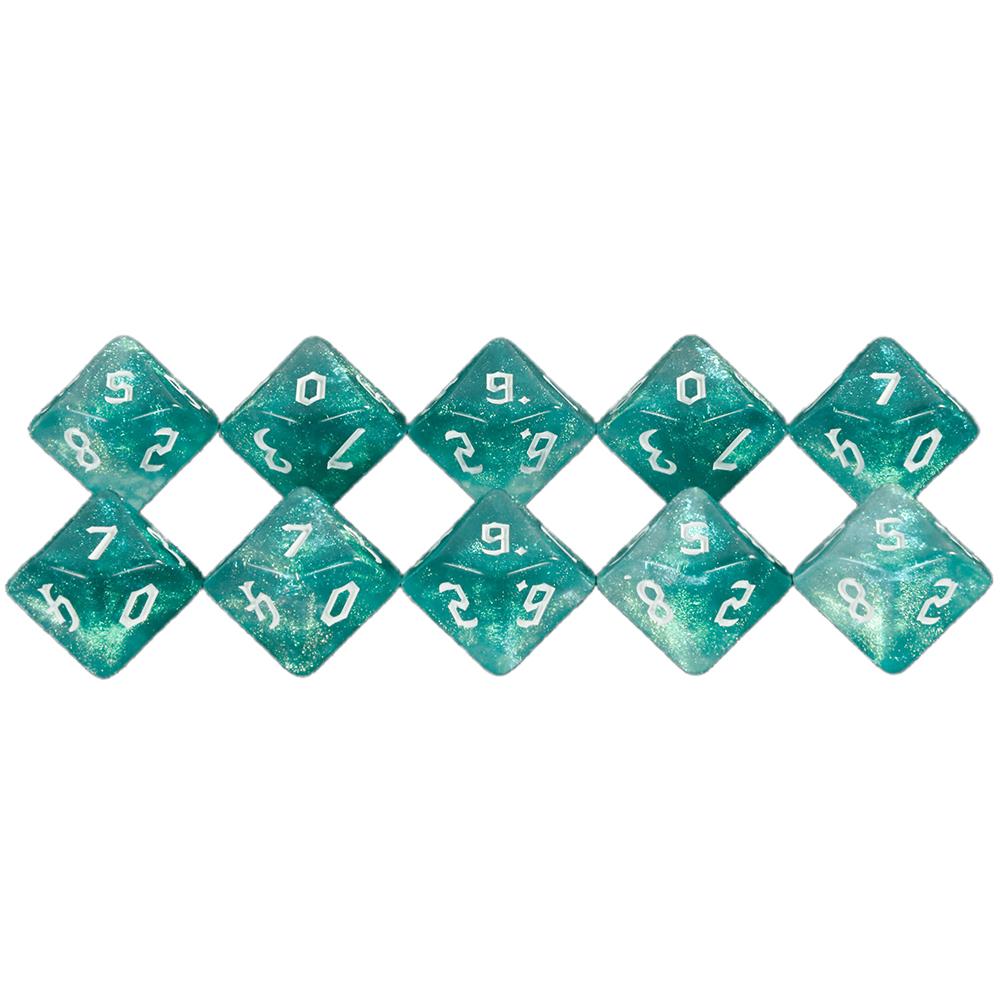 10PCS TRPG D10 Dice for DNDGame 10 Sided Games Dices Desktop Polyhedral Dice Set,as Toy Kit