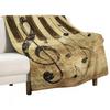 Musiknoten und Klaviertasten Wurfdecke Luxuriöse Designer-Tagesdecke Locker dekorative Flanell-Stofftiere Decken