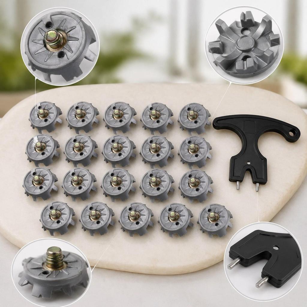 30 Pieces Golf Shoe Spikes Non-Slip Replacement Tips for Sports Shoes Made of Material And