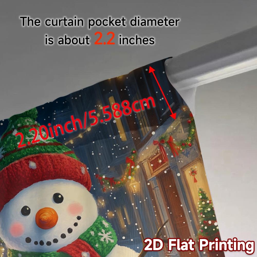 2pcs,Curtains Cute Snowman Christmas Winter Scene (3) Popular Creative Curtains Versatile Fabric Curtains Thermal Insulation,