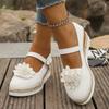 Thick-soled fashion casual single shoes women's flower bag head belt buckle hollow wedge heel large size single shoes