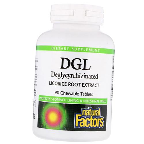 Деглицирризинат солодки, DGL Deglycyrrhizinated Licorice Root Extract, Natural Factors  90таб (71406010)