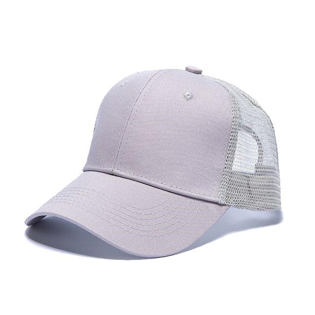 Custom Logo Two Tone Mesh Trucker Cap 5 Panel Adjustable Breathable Sun Protection Outdoor Sports Baseball Sun Hat