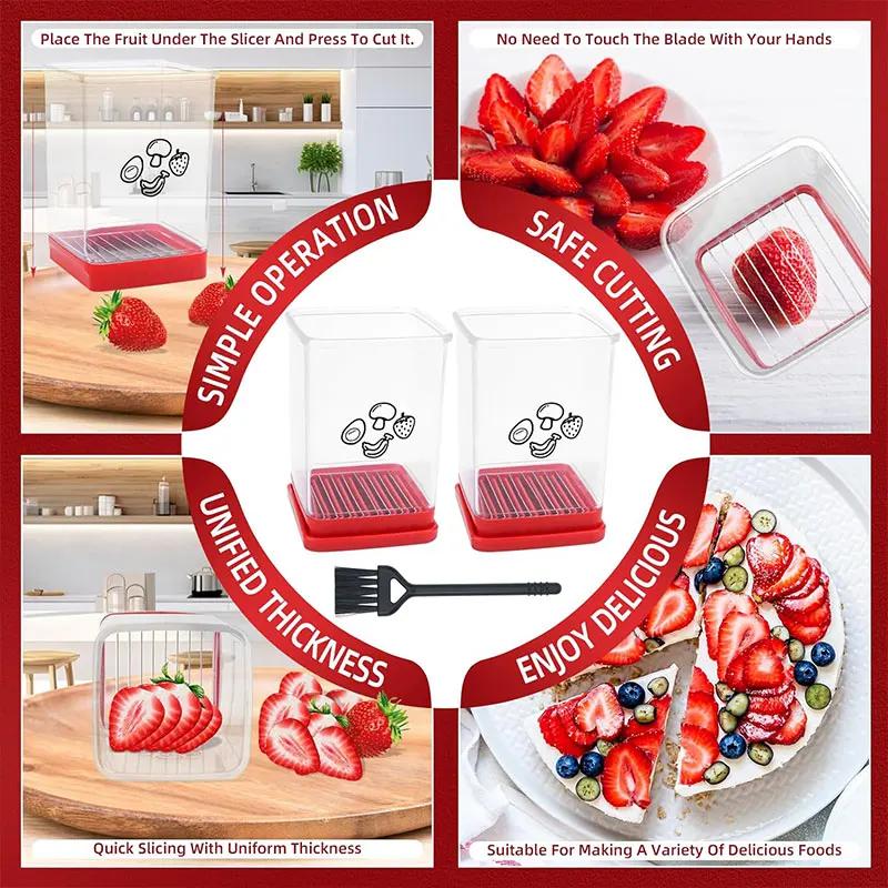 Varm Frukt Hurtigkopp Skjærer Med Trykkplate Eggdeler Jordbær Bananskjærer Raskt Lage Frukt Grønnsaksalat Kjøkken