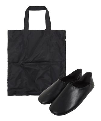 Kobe Lettuce Faltbare Hausschuhe Set mit Tasche für Schule Schwarz Damen Elternsprechtage, Veranstaltungen, [X439] Klein,