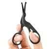 1pcs Stainless Steel Hair Scissors Enhanced Safety Round Tip Stork Scissors for Precise Eyebrow, Nose, Beard Grooming Tool