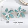 New Vintage Metal Pink Blue Flower Big Earrings for Women Geometric Floral Drop Earrings Statement Jewelry Party Gifts