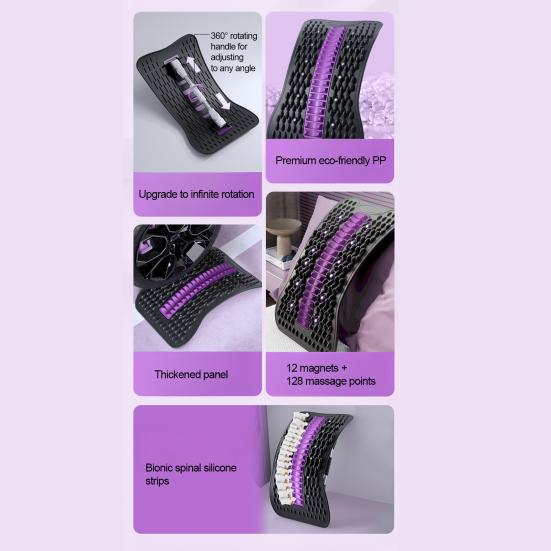 Ergonomic Back Stretcher Waist Trainer Spine Decompressor Lower Back Pain Relief Massager Lumbar Back Cracker Board Stretching Device