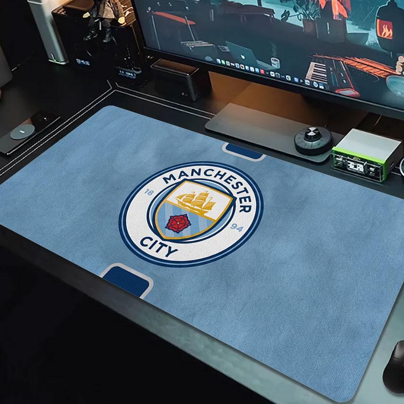 Manchester City F Large Size Mouse Pad Large Gaming Table Cushion Non-slip Laptop Tablet Big Mousepad XXL Mat Mini PC Playmat With Lock edge