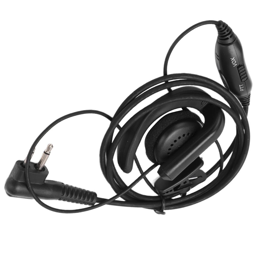 Walkie Talkie Headset Intercom 2 Way Radio Black Earphones Universal Audio Receiving System