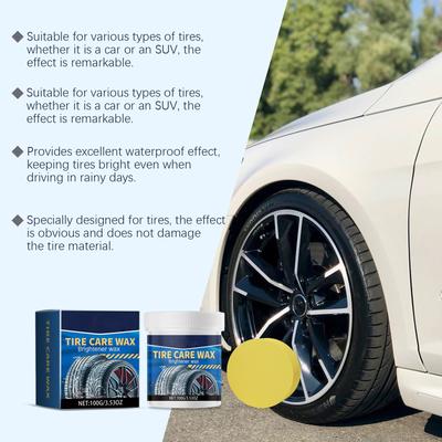Pâte d'entretien pour pneus de voiture, Nettoyage des moyeux de roues d'entretien des pneus, Brillance, Élimination, Nettoyant pour pneus 100g