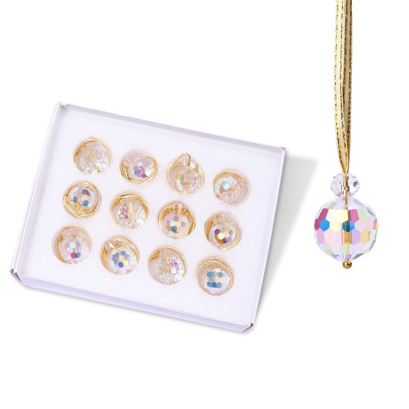 Christmas Ornaments Glass Symphony Crystal Pendant Diy Christmas Tree Decoration Pendant Decorative Ball Glazed Beads