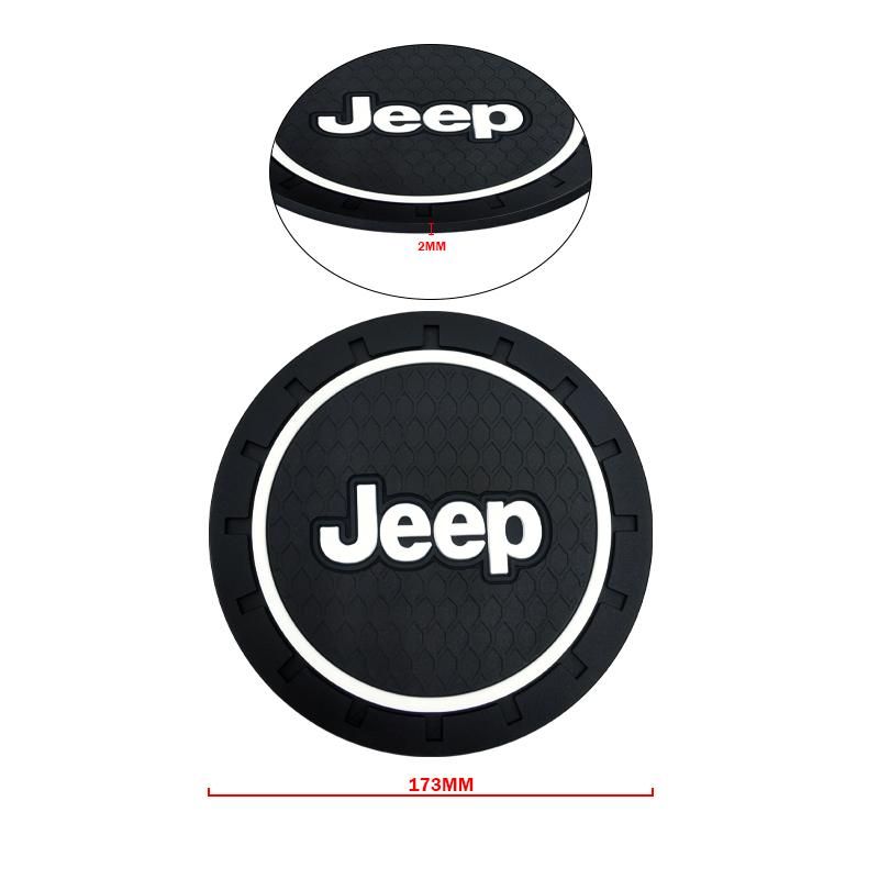 1/2pcs Car Cup Mat Anti-slip Bottle Holder Coasters Car Accessories for Jeep Grand Cherokee Wrangler Renegade Compass Patriot Liberty