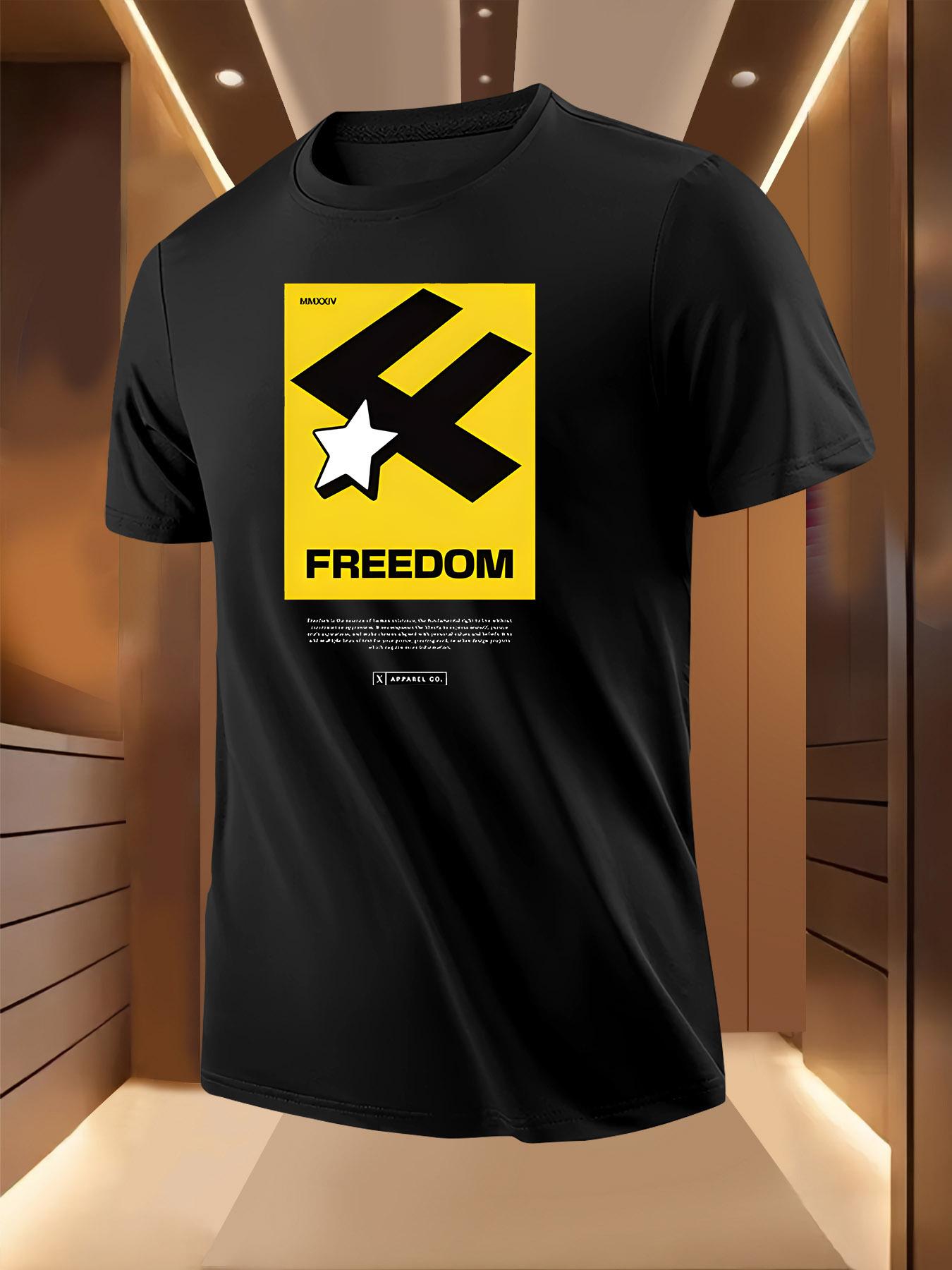 Graphic Tshirt Graphic Tshirt - White with Yellow Freedom... S
