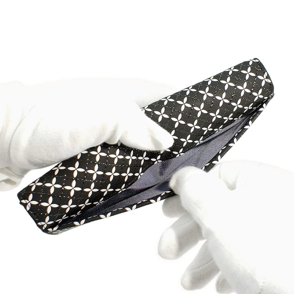[Inden-ya] [Inden-ya] Soyoka Long Wallet 8806 Shippo PatternBlack X White
