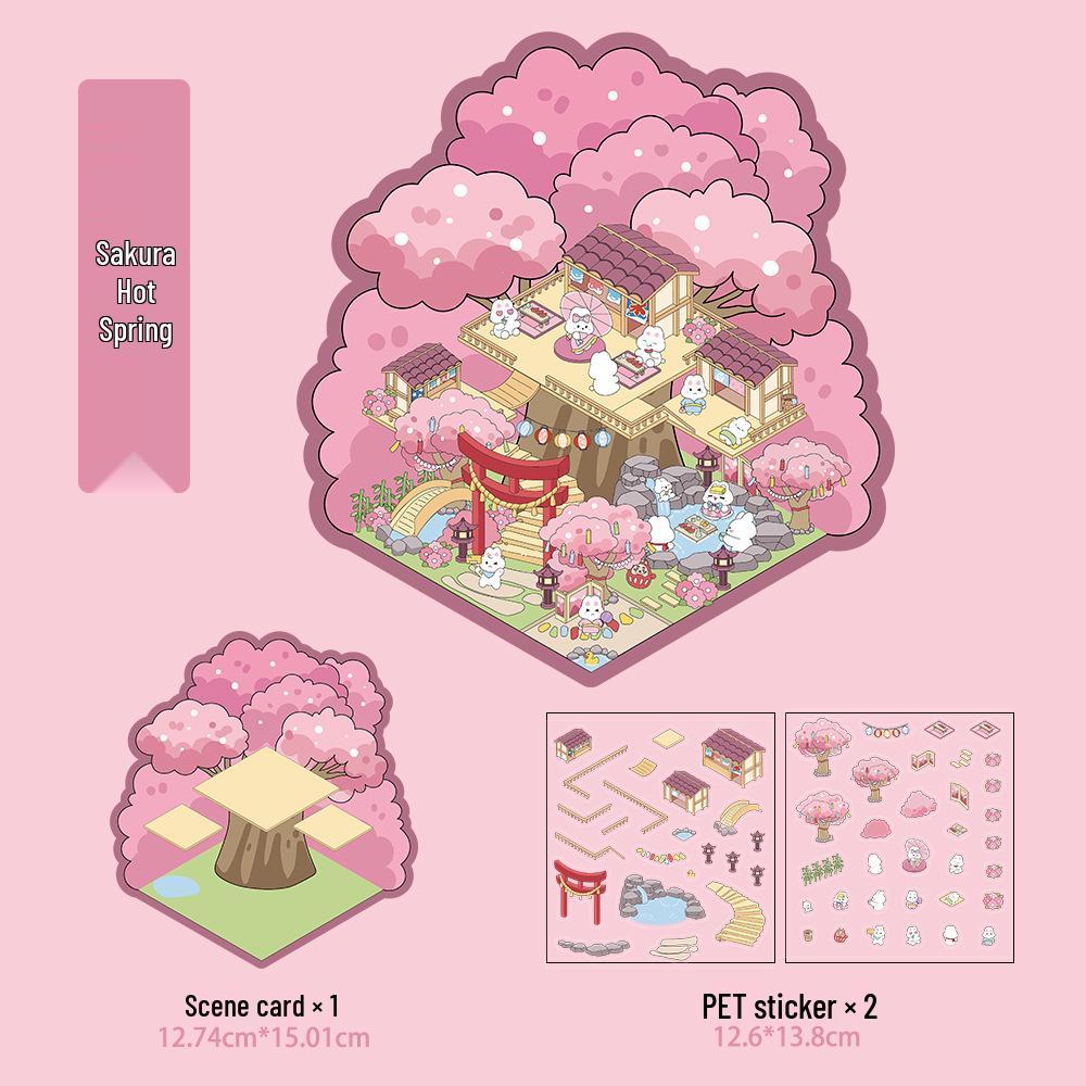 Micro Ink 3D Cartoon Decompression Stickers for DIY Miniature Scene Journals