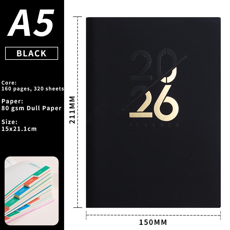 2026 Angled A5 Daily Planner & Calendar - English Schedule and Efficiency Guide