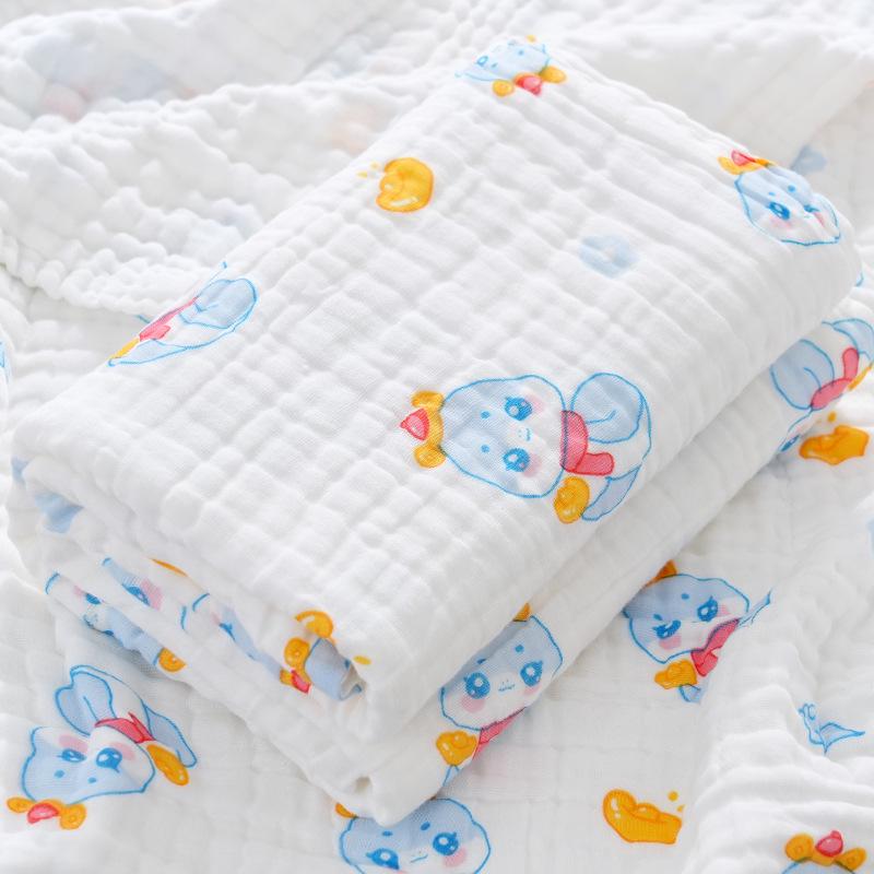 High-Density Six-Layer Pure Cotton Baby Bath Towel and Swaddling Blanket for Newborns and Children