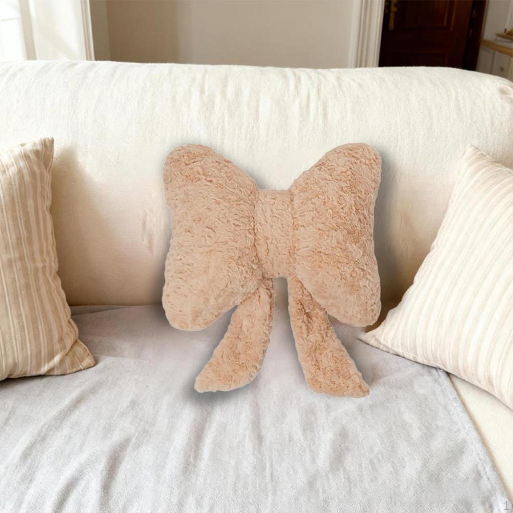 Bow Throw Pillow Couch Cute Versatile Modern Soft Seat Cushion Ornament for Sofa, Bedroom,