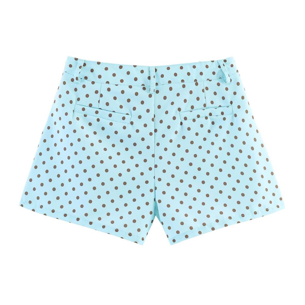 European and American style, wholesale women's clothing fashion versatile temperament casual design nine-color hair polka dot set