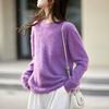 Women's Autumn-Winter Brushed Wool Loose Sweater - Round Neck Cashmere Base Layer