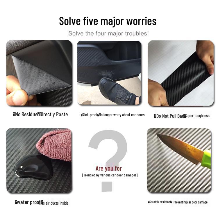 Volkswagen Lamando 15-19 Carbon Fiber Interior Gear Console Anti-Kick Pad Sticker