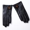 Ladies' Genuine Leather Gloves Made of Genuine Sheepskin with Fleece and Thickened  Windproof and Cold Proof  Winter Cycling Warm Gloves