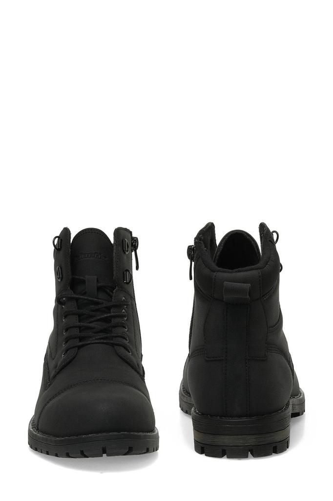 Men's Fashion Thick Heeled Booties Black Boat Shoes