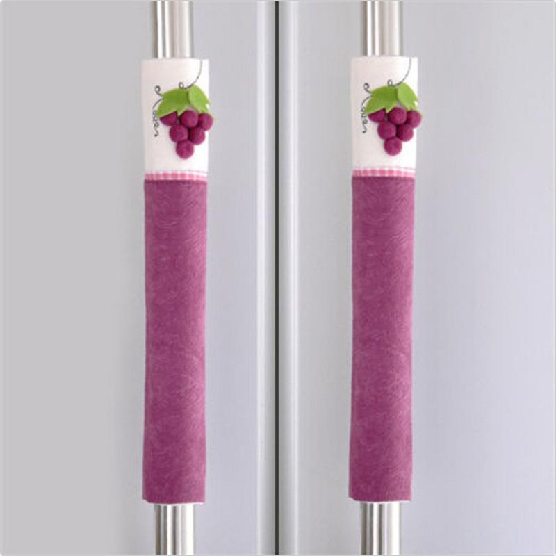 2Pcs Refrigerator Door Handle Cover Kitchen Appliance Decor Handles Antiskid Protector Gloves Fridge Oven Keep Off Fingerprints