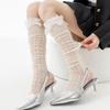 Women's Lace Hollow Calf Socks - Breathable, Summer Thin, Ballet Style Slouch Leg Socks