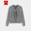 IEF Aiyifu New Fall/Winter 2025 French Retro Polka Dot Knit Cardigan for Petites