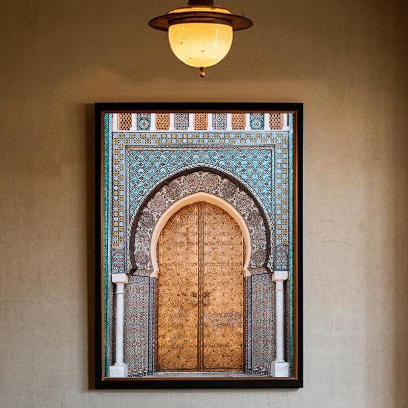 Morocco Door Arabic Poster HD art sticky wall waterproof home living room bedroom bar aesthetic decoration