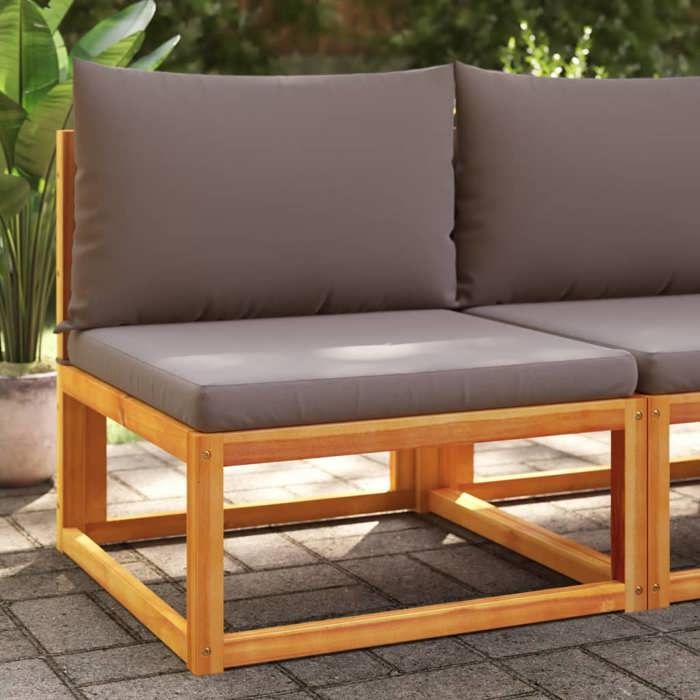VidaXL Canapé de jardin sans accoudoirs avec coussins en bois d'acacia et corde 4008161