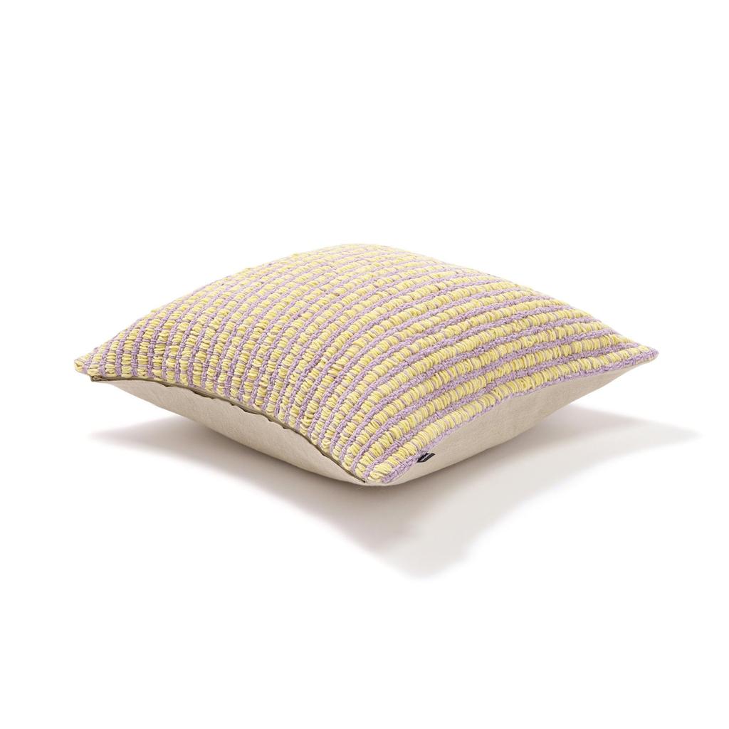 Francfranc Chenille Check Cushion Cover, 45cm x 45cm, Light Yellow (A-063) - Interior Redecoration, Check Pattern