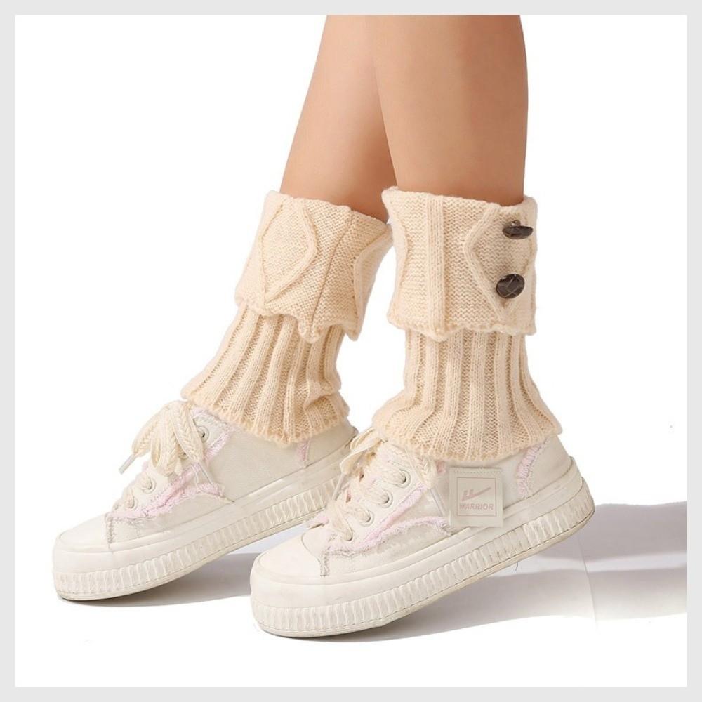 Buttons Crochet Knitted Leg Warmer Thermal Boot Cover New Short Leg Warmers  Autumn Winter