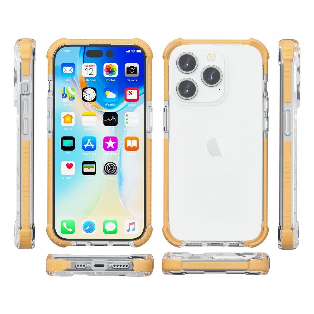 For iPhone 14 Pro Max Case Four Corners Anti Drop Clear TPU+TPE+PC Phone Cover