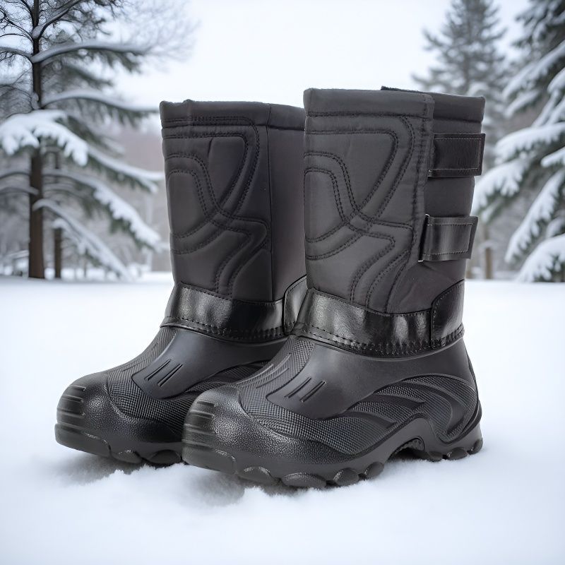 Große Schneestiefel, Kältebeständig und Warm, Herrenstiefel, Wasserdicht und Rutschfest, Lange Stiefel mit Dickem Samt und Bequem