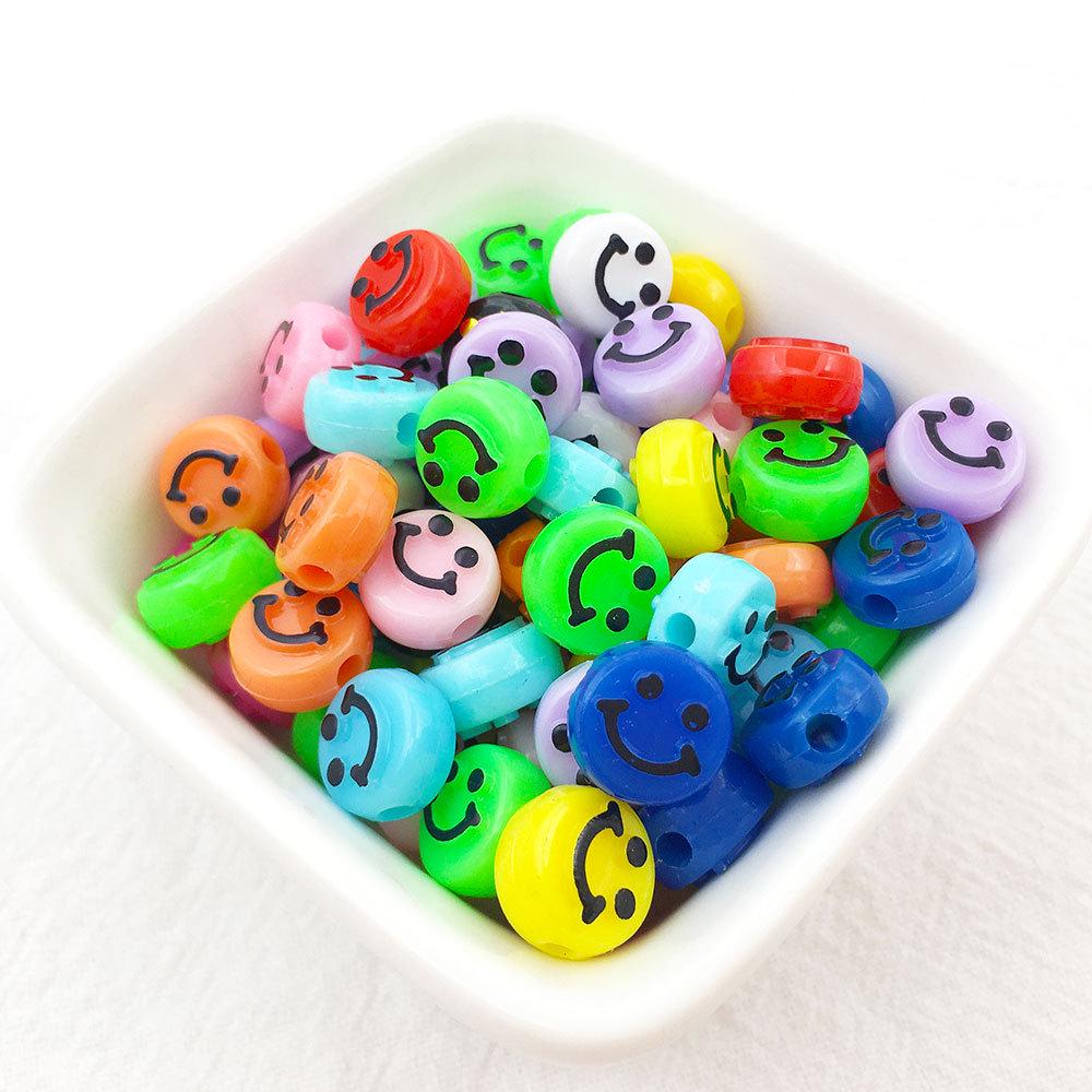 15-Compartment DIY Jewelry Kit: Colorful Smiley Face Acrylic Beads for Handmade Accessories